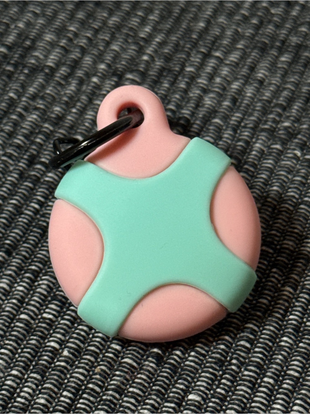 Apple AirTag Silicone Holder Pink & Mint w/ Carabiner Clip